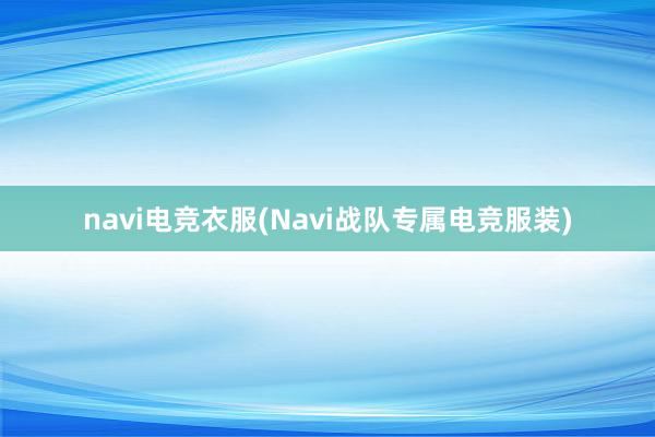 navi电竞衣服(Navi战队专属电竞服装)