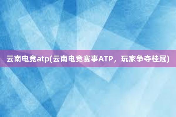 云南电竞atp(云南电竞赛事ATP，玩家争夺桂冠)