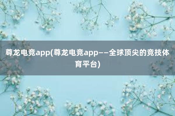 尊龙电竞app(尊龙电竞app——全球顶尖的竞技体育平台)