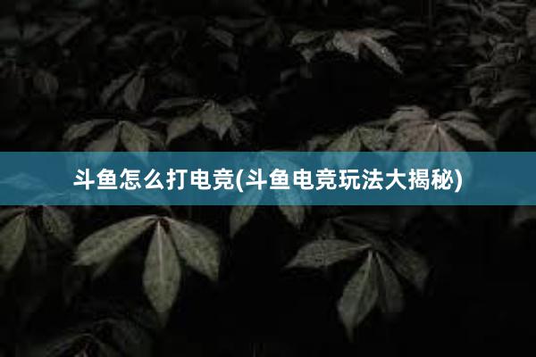 斗鱼怎么打电竞(斗鱼电竞玩法大揭秘)