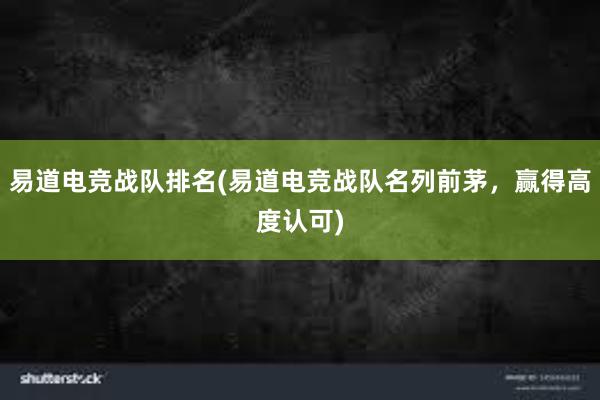 易道电竞战队排名(易道电竞战队名列前茅，赢得高度认可)