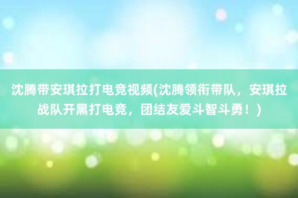 沈腾带安琪拉打电竞视频(沈腾领衔带队，安琪拉战队开黑打电竞，团结友爱斗智斗勇！)