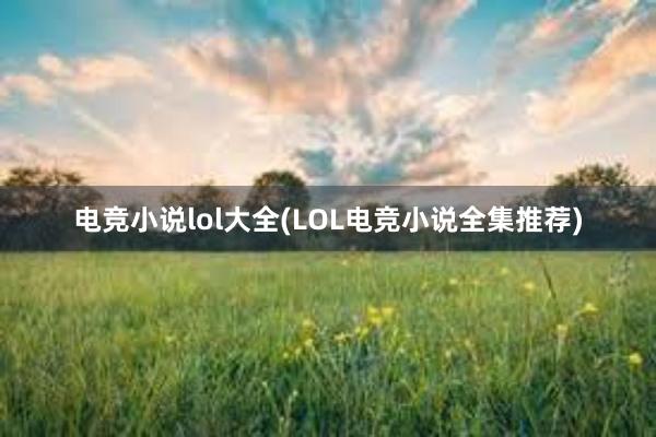 电竞小说lol大全(LOL电竞小说全集推荐)