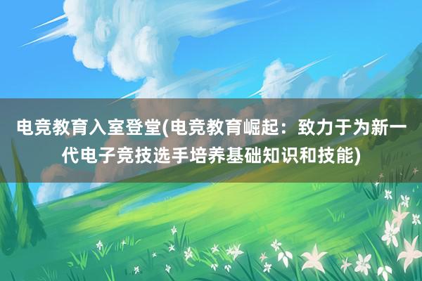 电竞教育入室登堂(电竞教育崛起：致力于为新一代电子竞技选手培养基础知识和技能)