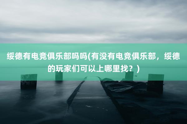 绥德有电竞俱乐部吗吗(有没有电竞俱乐部，绥德的玩家们可以上哪里找？)