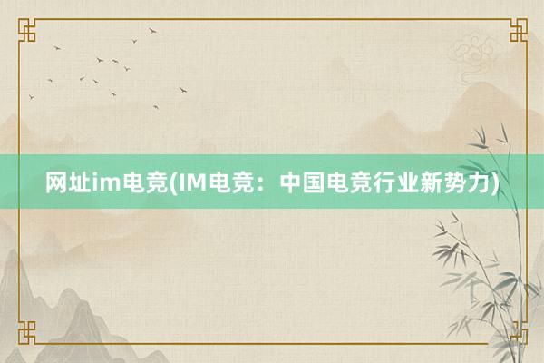 网址im电竞(IM电竞：中国电竞行业新势力)