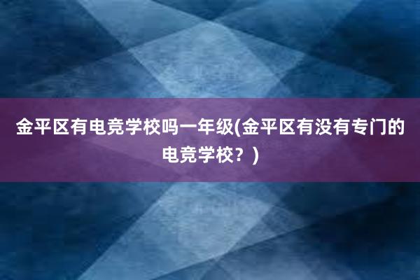 金平区有电竞学校吗一年级(金平区有没有专门的电竞学校？)