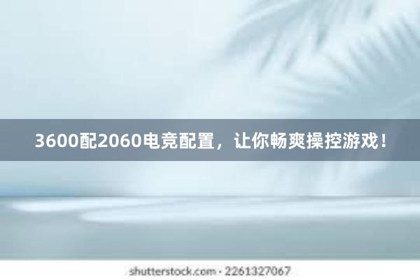 3600配2060电竞配置，让你畅爽操控游戏！