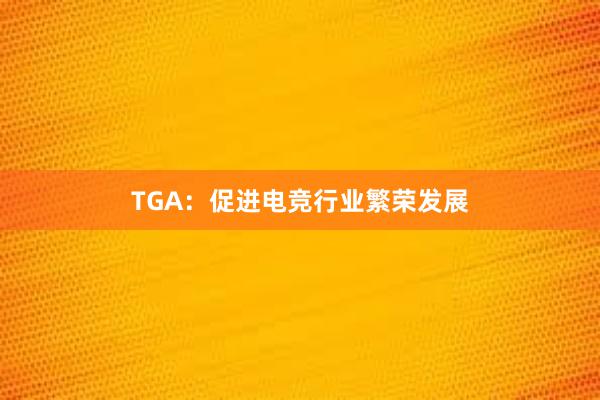 TGA：促进电竞行业繁荣发展