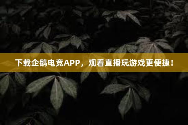 下载企鹅电竞APP，观看直播玩游戏更便捷！