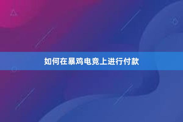 如何在暴鸡电竞上进行付款