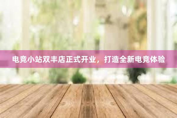 电竞小站双丰店正式开业，打造全新电竞体验