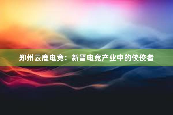 郑州云鹿电竞：新晋电竞产业中的佼佼者